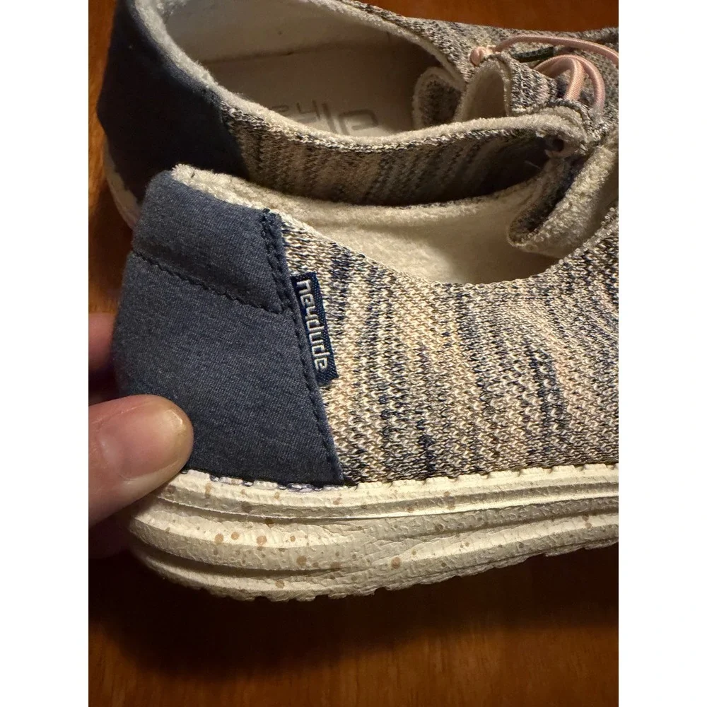 Hey Dude Wendy Sox Light Pink Marled Knit Slip On Loafers Shoes Womens 10